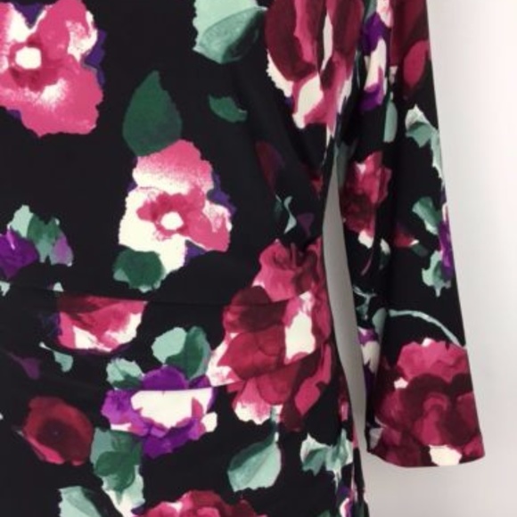 LAUREN Ralph Lauren black floral stretchy dress - Picture 3 of 4